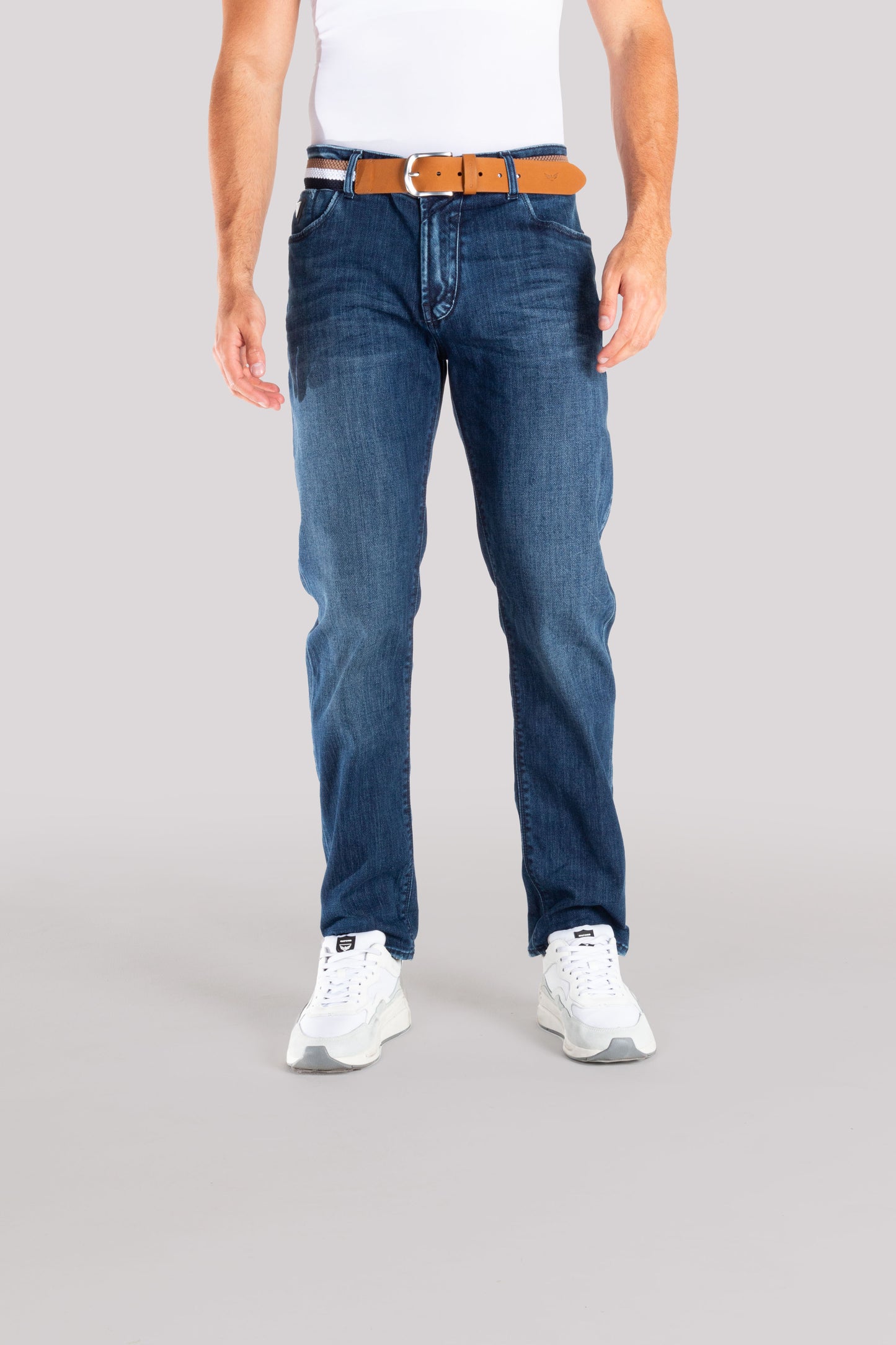 Jean Hombre Oxford 011956 Comfort Azul + Reata
