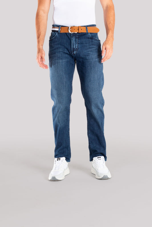 Jean Hombre Oxford 011956 Comfort Azul + Reata