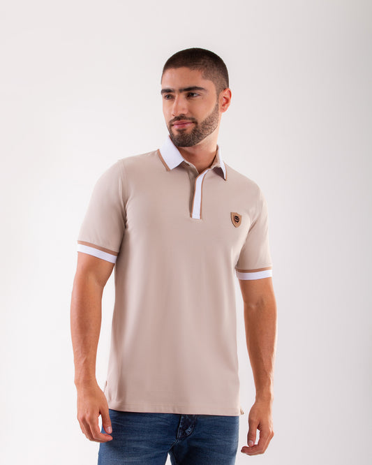 Camiseta Polo Oxford 022214 Beige