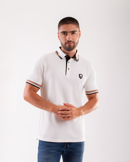 Camiseta Polo Oxford 022227 Blanco Crudo