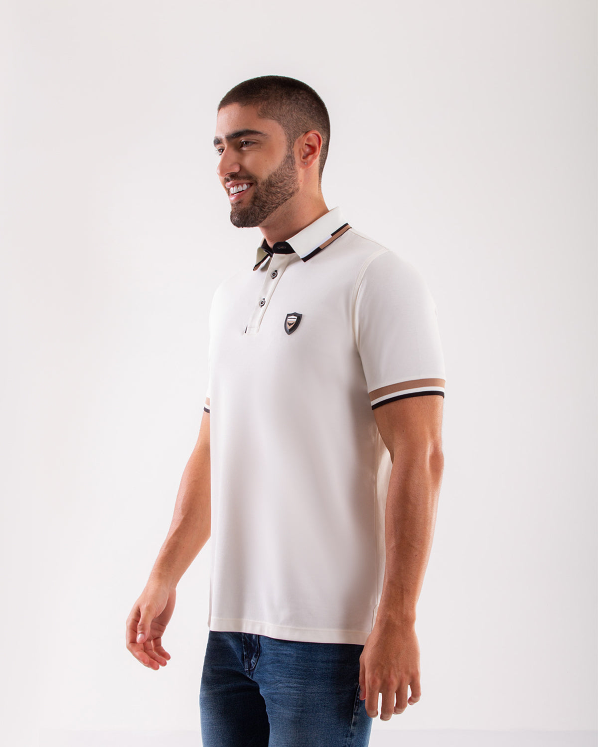 Camiseta Polo Oxford 022227 Blanco Crudo