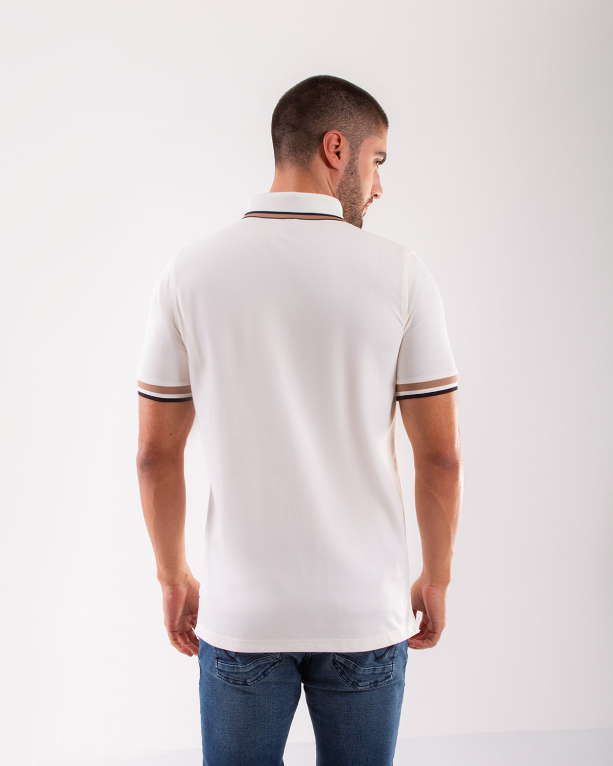 Camiseta Polo Oxford 022227 Blanco Crudo
