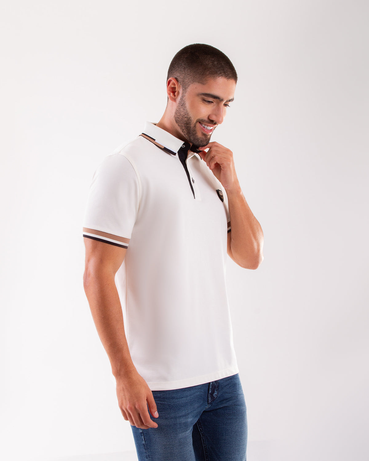 Camiseta Polo Oxford 022227 Blanco Crudo
