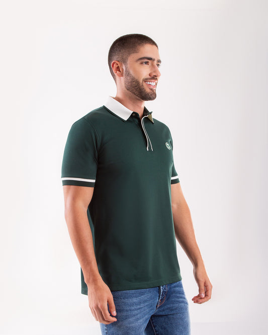Camiseta Polo Oxford 022233 Verde Oscuro