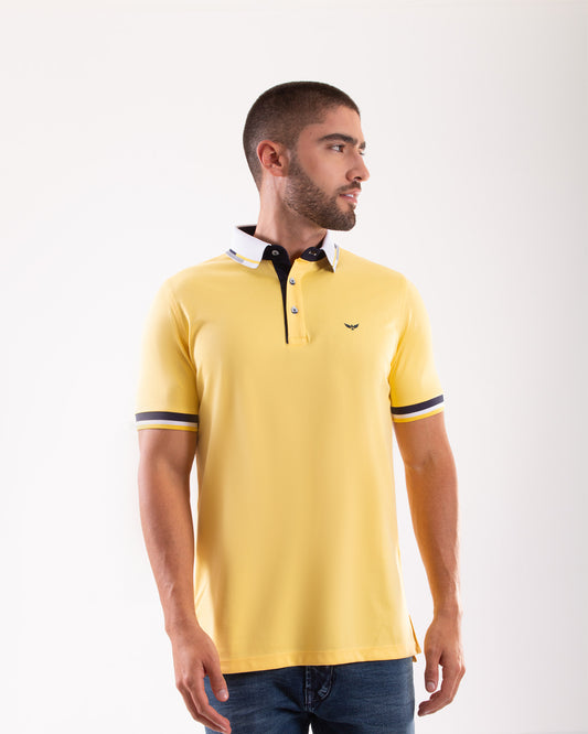 Camiseta Polo Oxford 022246 Amarillo Brillante