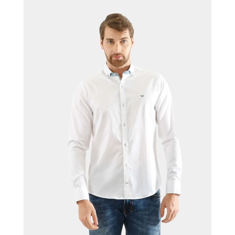Camisa Manga Larga Oxford 032147 Blanco