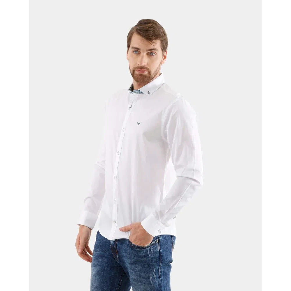Camisa Manga Larga Oxford 032147 Blanco