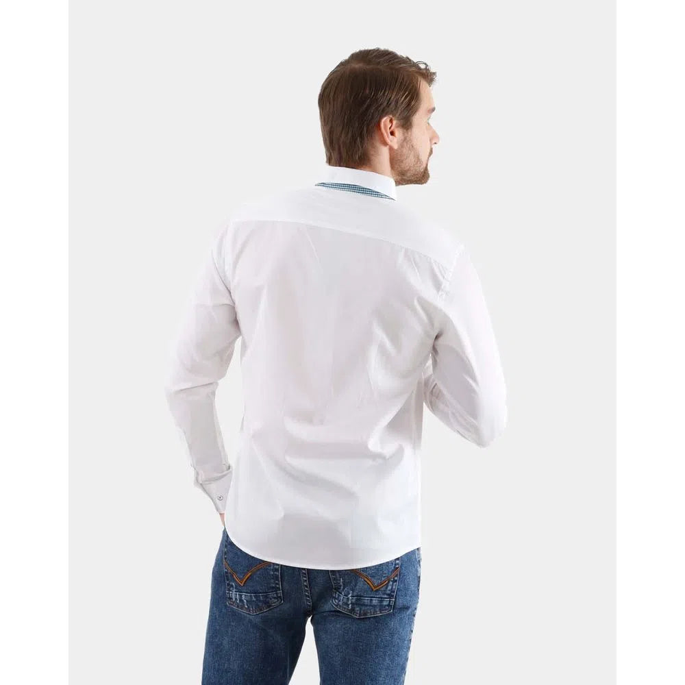 Camisa Manga Larga Oxford 032147 Blanco
