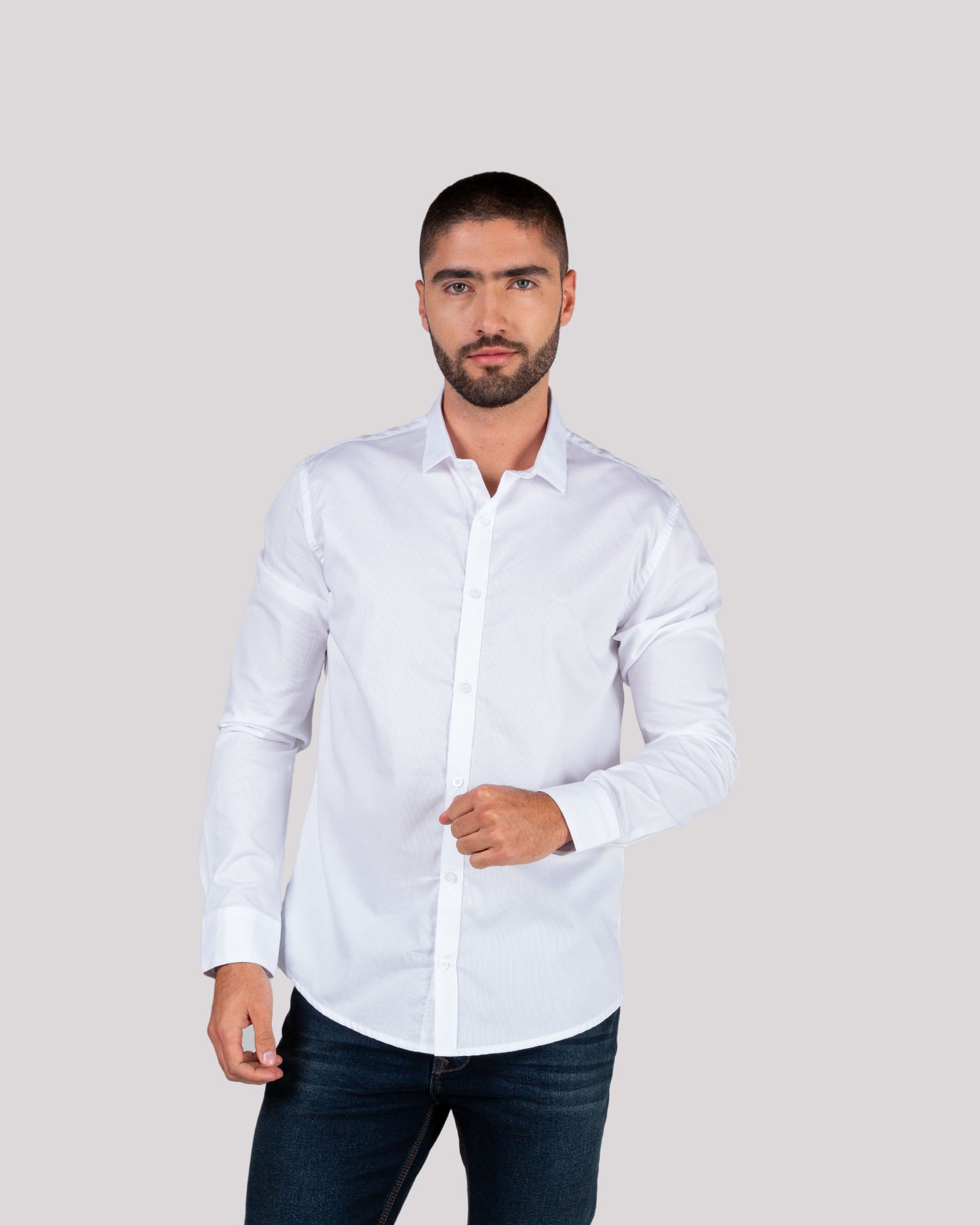 Camisa Manga Larga Oxford 032678 Blanco