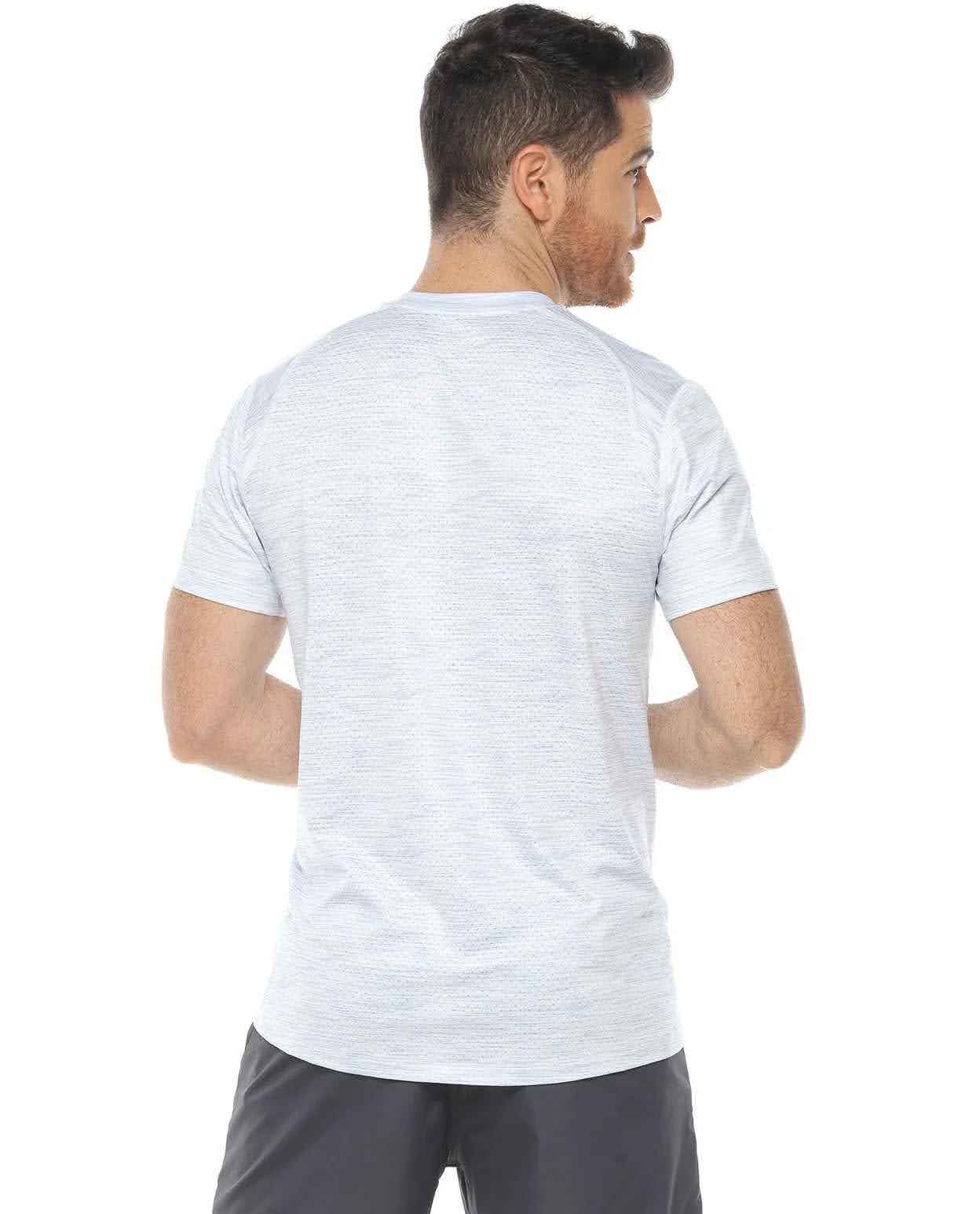 Racketball Camiseta Cuello Redondo Sesgos Hombre 03939 Blanco Jaspe