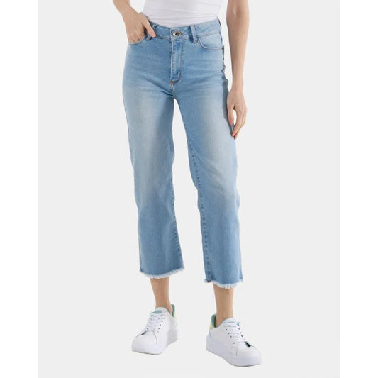 Jean Dama Oxford 041097 Mom Fit Azul Claro