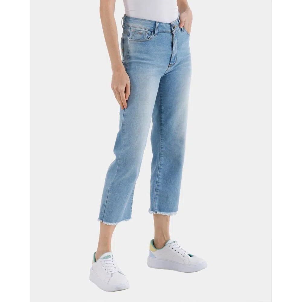 Jean Dama Oxford 041097 Mom Fit Azul Claro