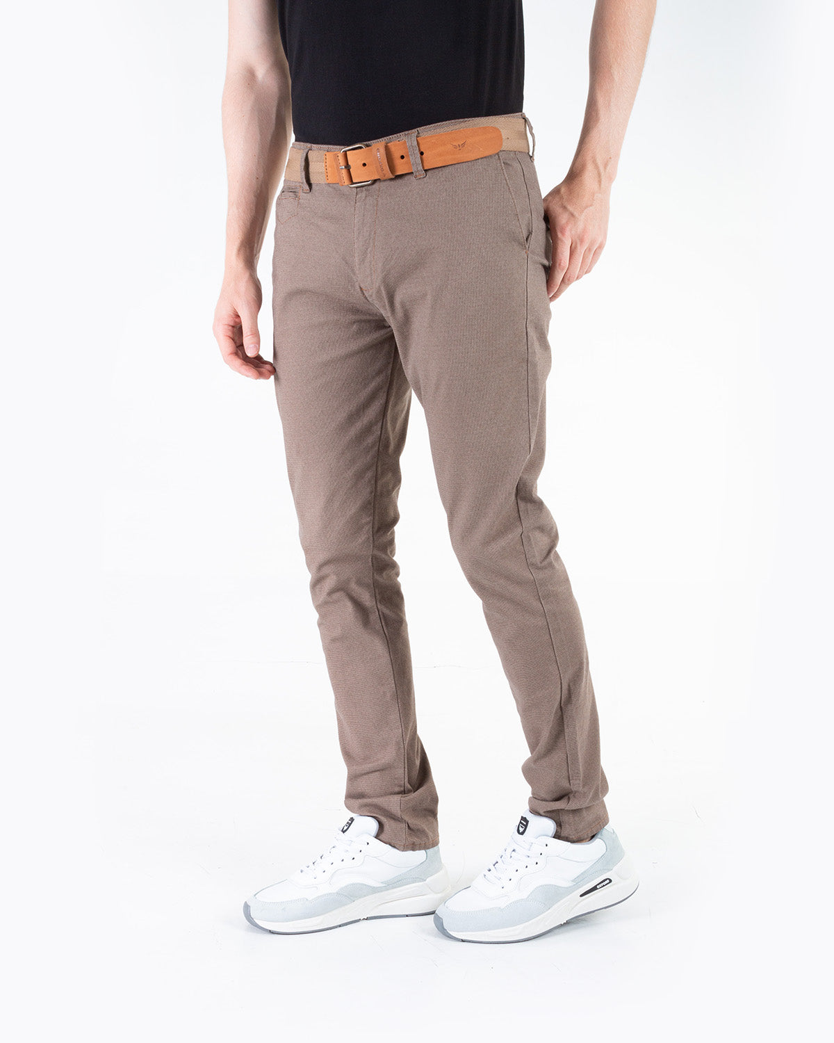 Pantalon Hombre Oxford 060637 Cafe Claro Estampado