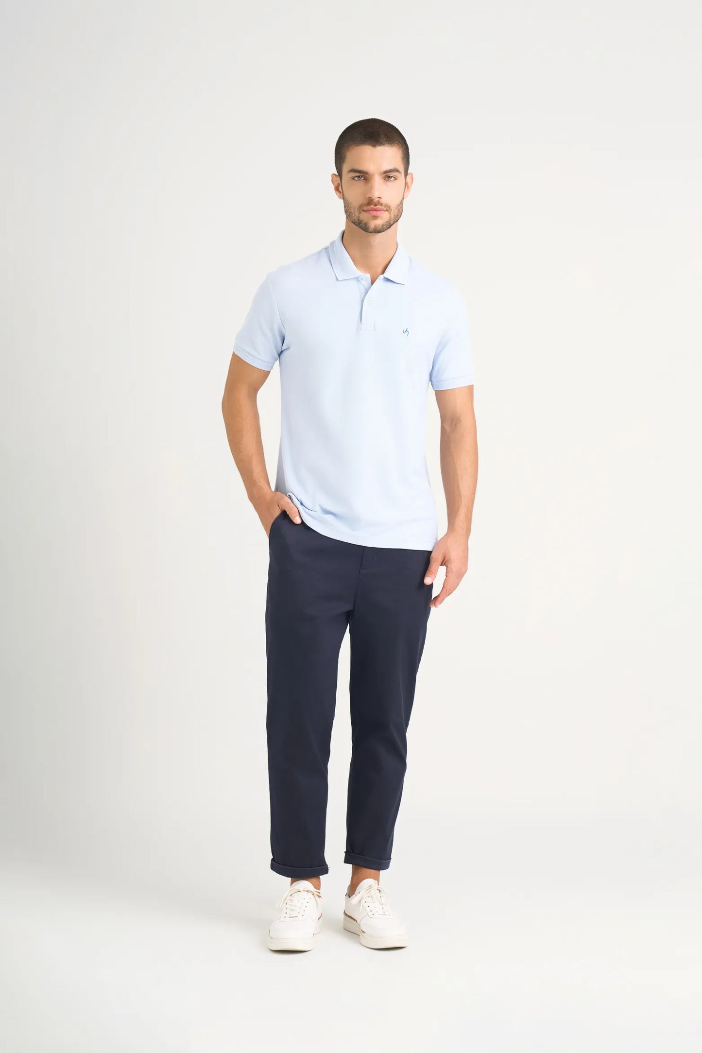 Camiseta Polo Velez Origen 1037396 Essencial Classic Hibrido Azul Claro