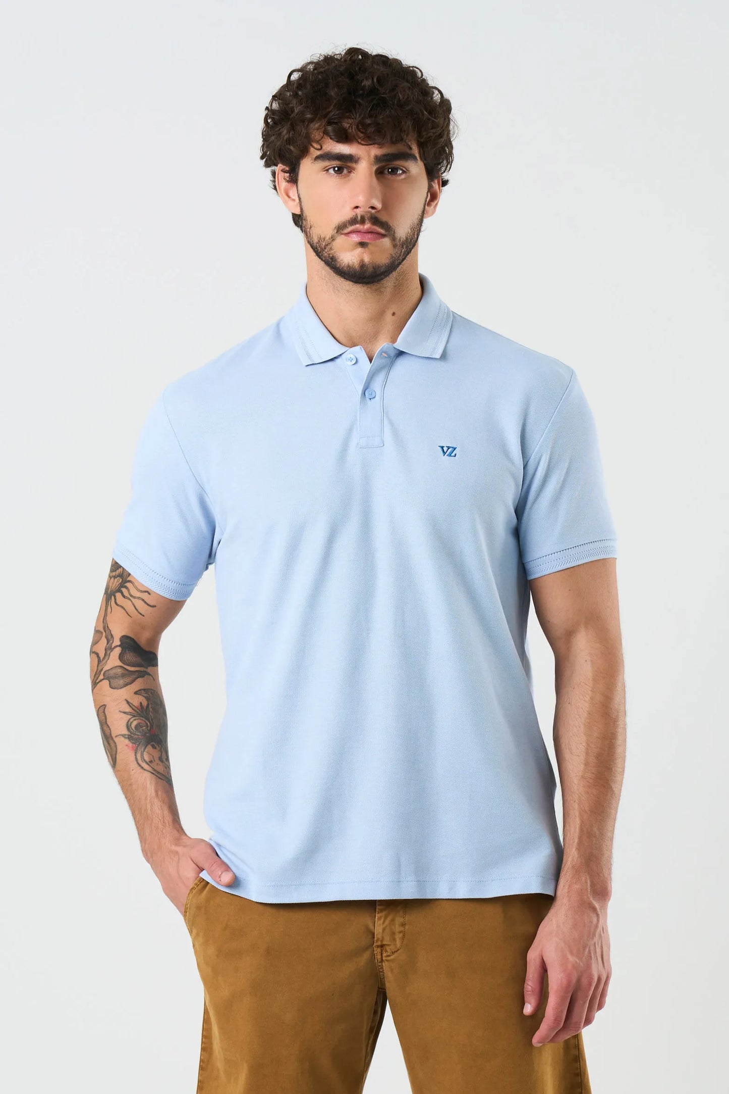 Camiseta Polo Velez Origen 1039322 Essencial Classic Hibrido Azul Claro