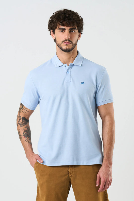 Camiseta Polo Velez Origen 1039322 Essencial Classic Hibrido Azul Claro