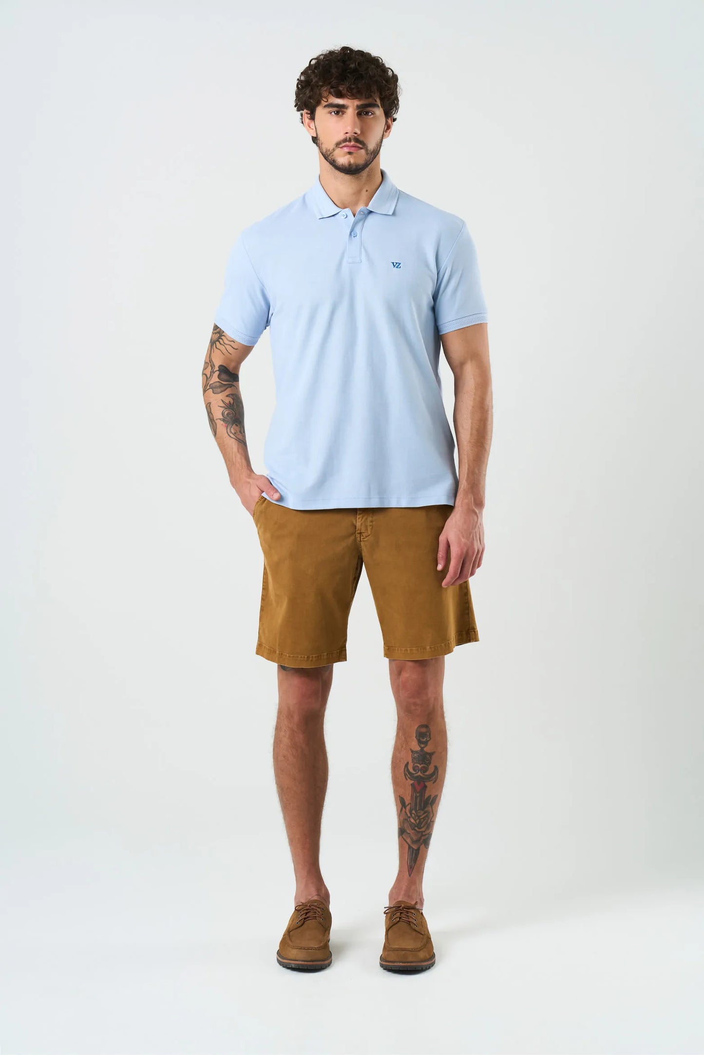 Camiseta Polo Velez Origen 1039322 Essencial Classic Hibrido Azul Claro