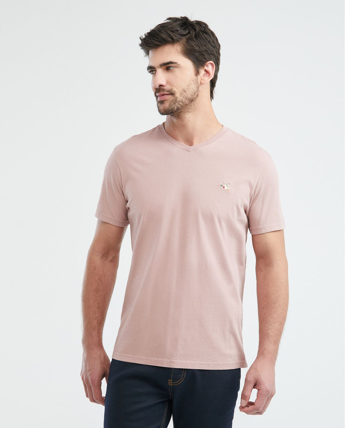 Camiseta Cuello V Chevignon 6026002 Slim Fit Color Rosa Oscuro 2