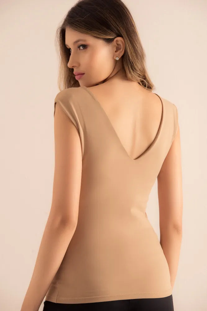 Blusa Ragstyle Pf14120029 Top Blend Basic Beige Medio