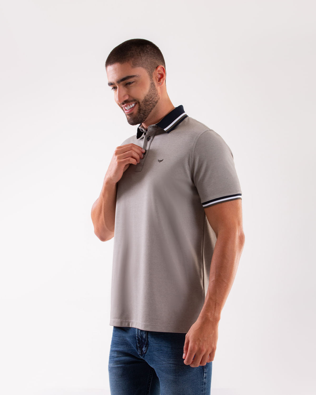 Camiseta Polo Oxford 022282 Gris