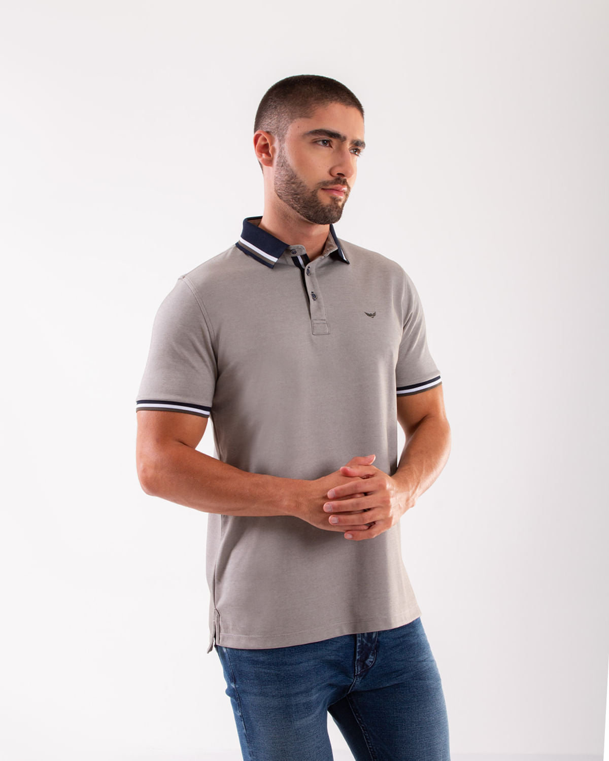 Camiseta Polo Oxford 022282 Gris