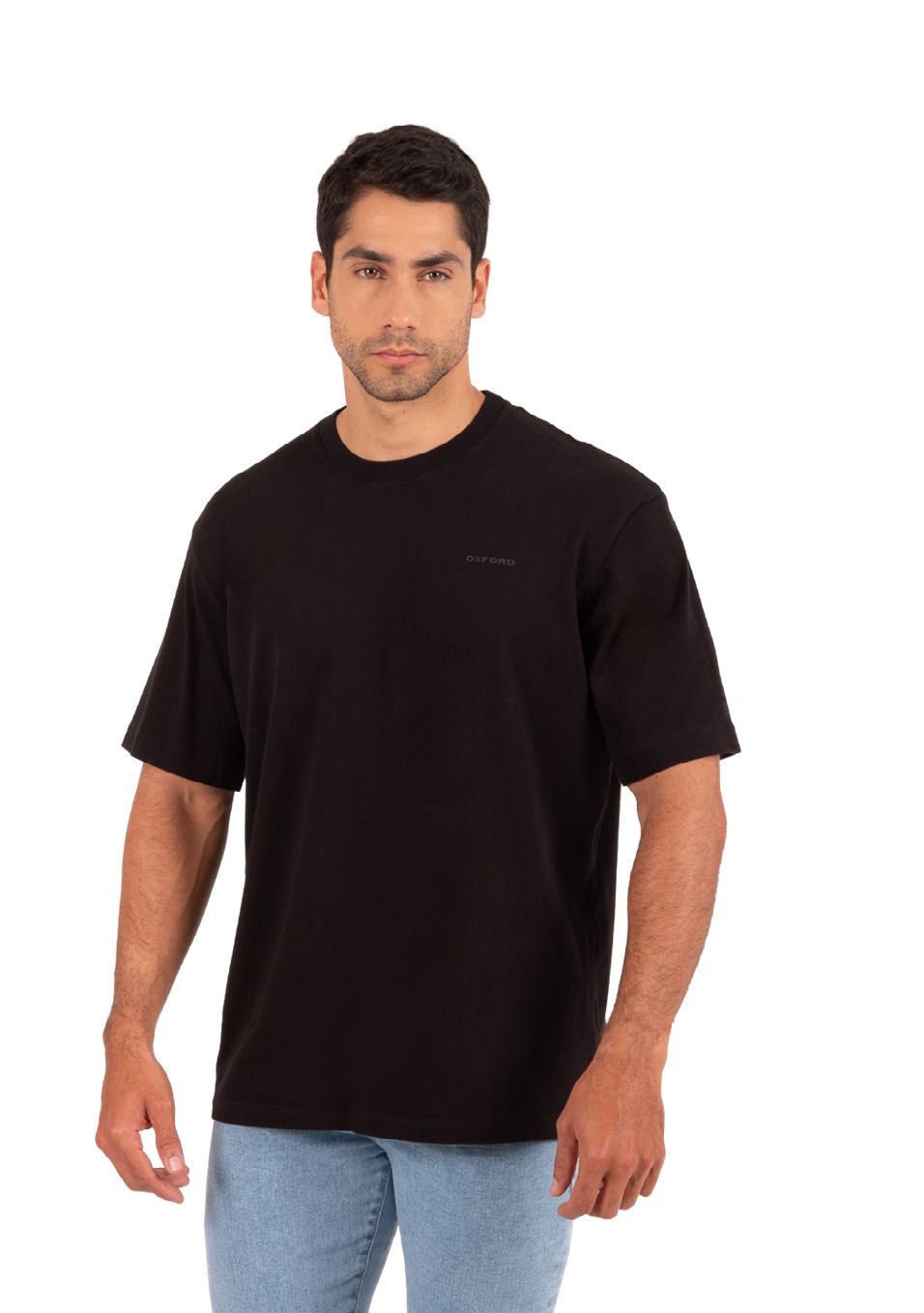 Camiseta Cuello Redondo Oxford 333663 Oversized Negro