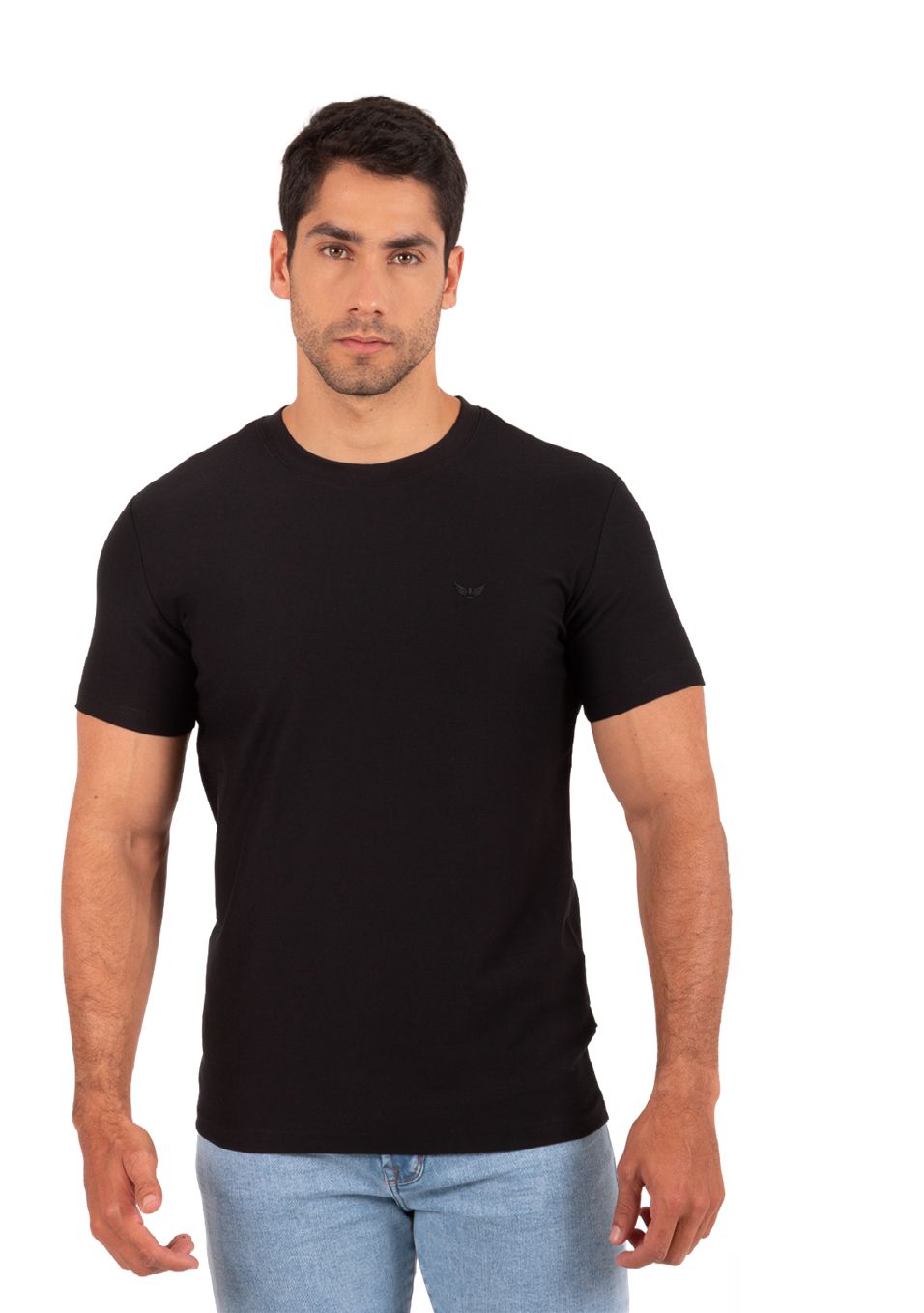 Camiseta Cuello Redondo Oxford 333690 Negro