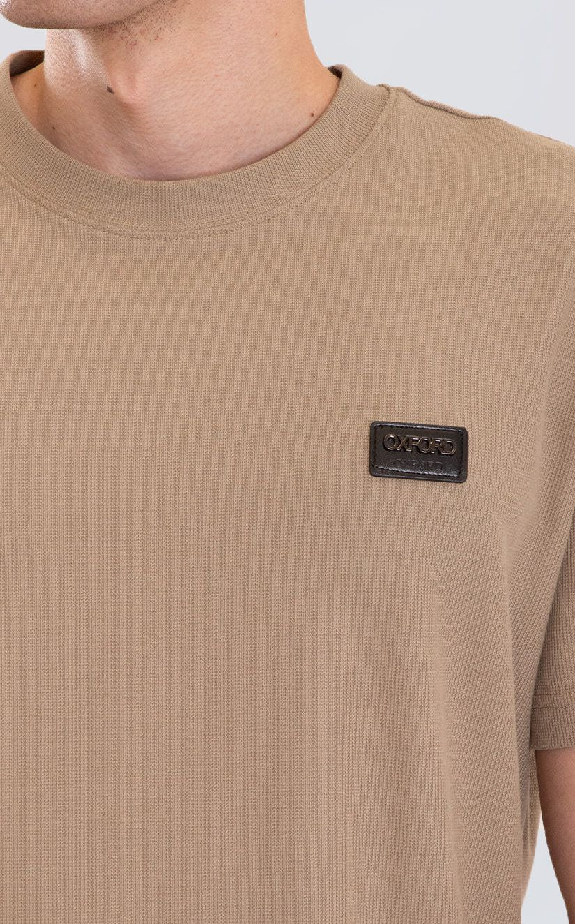 Camiseta Cuello Redondo Oxford 333730 Beige Oscuro