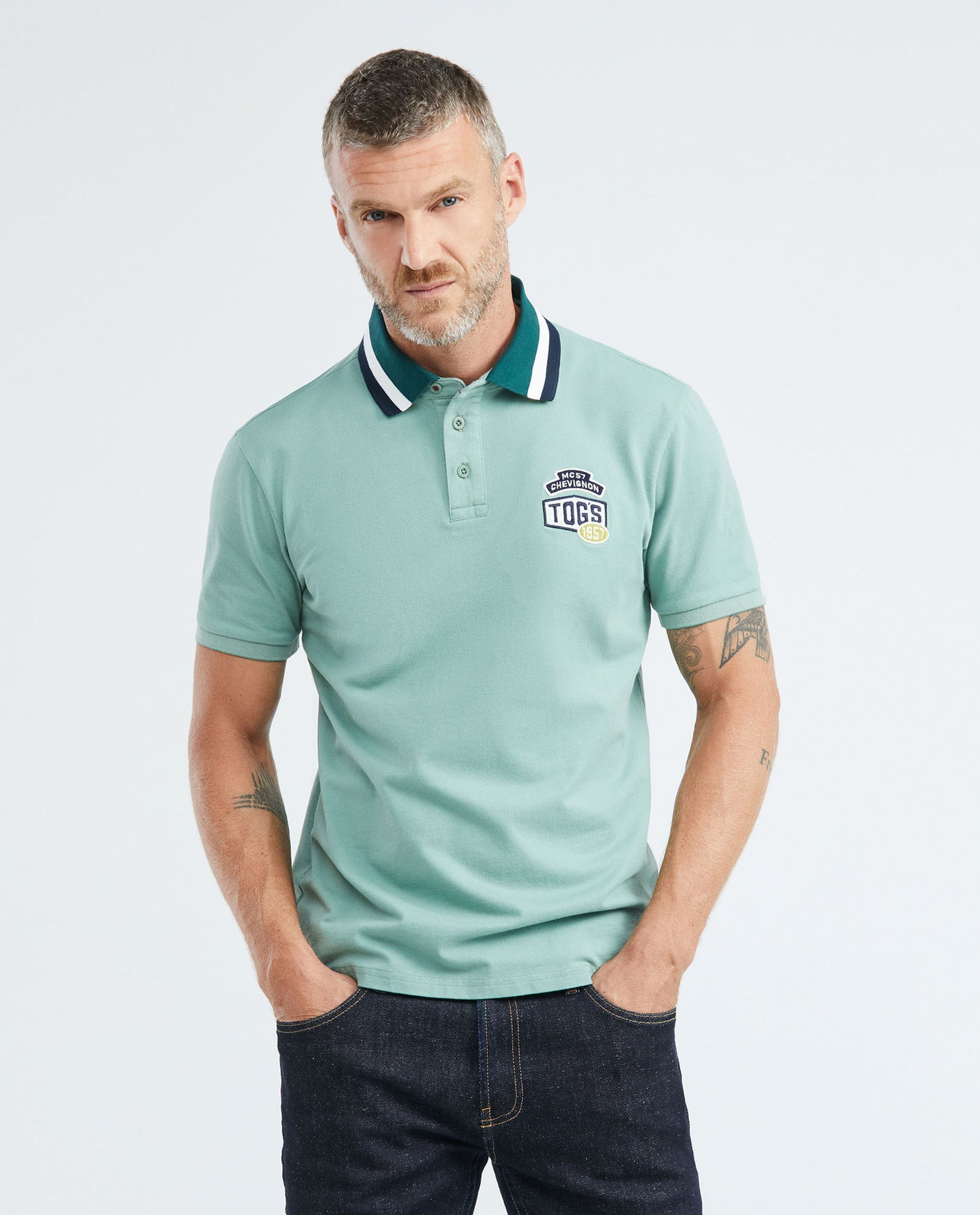 Camiseta Polo Chevignon 609E006 Slim Fit Verde Medio