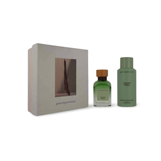 Perfume Adolfo Dominguez Aguafresca Vetiver Terra Set (EDP120ml+Deodorant150ml)