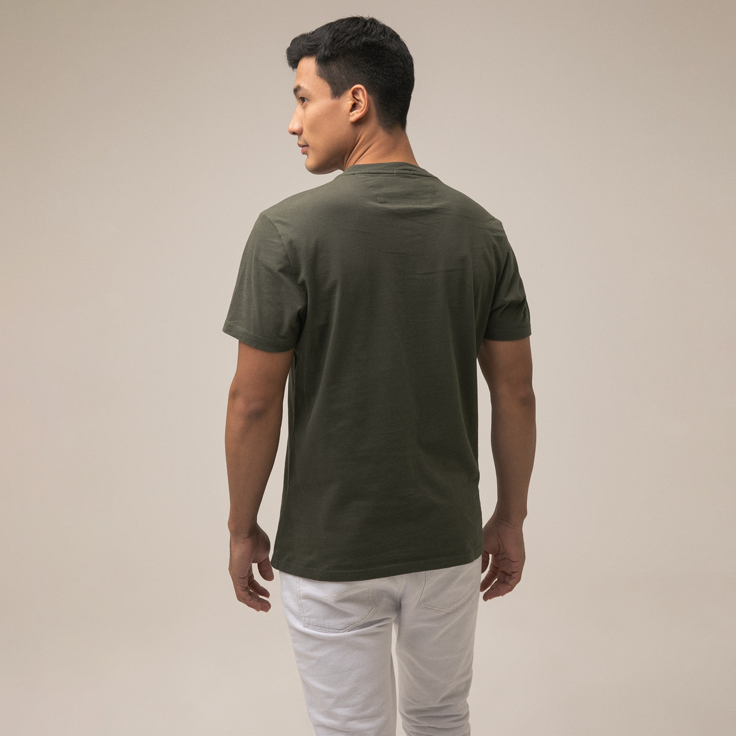 Camiseta Cuello Redondo Americanino 840D000 Basica Slim Fit Verde Militar Oscuro