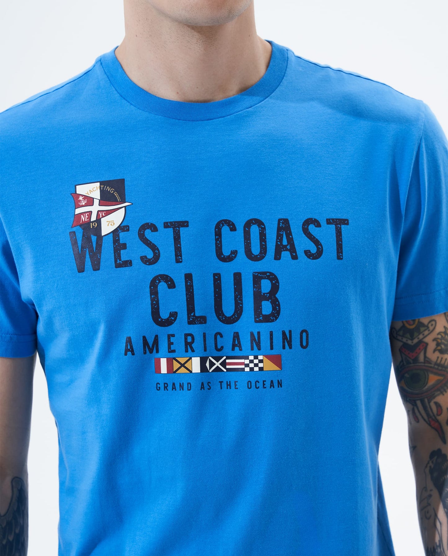Camiseta Cuello Redondo Americanino 841F002 Slim Fit Azul Legion