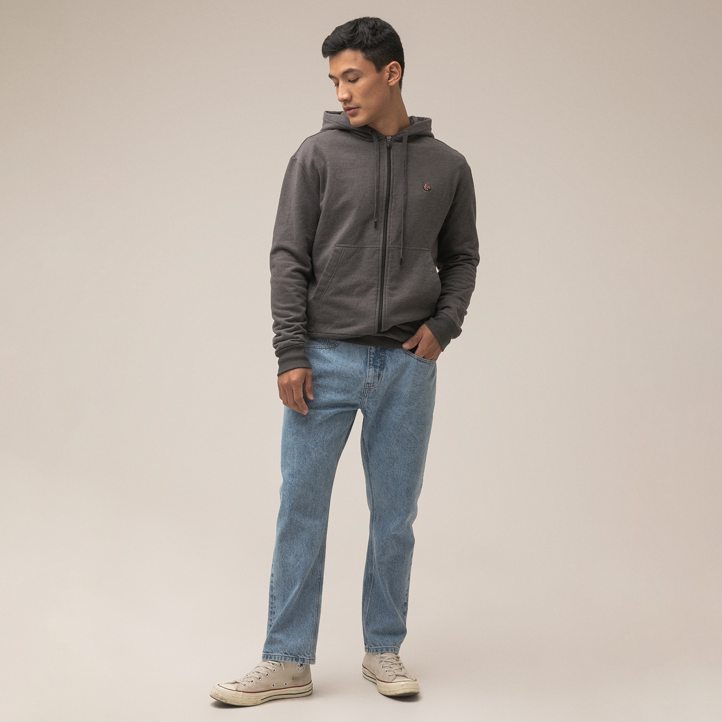 Chaqueta Capota Hombre Americanino 880D004 Algodon Gris Jaspe