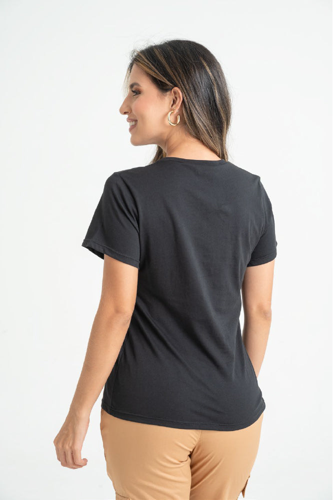 Camiseta Dama Ragstyle Pf31122149 Negro