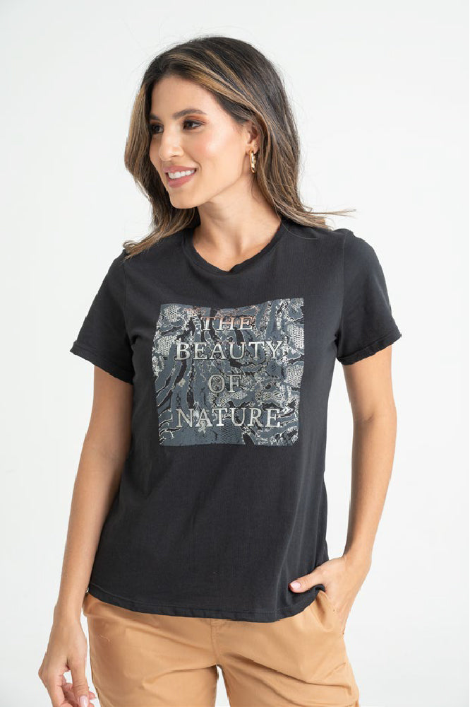 Camiseta Dama Ragstyle Pf31122149 Negro