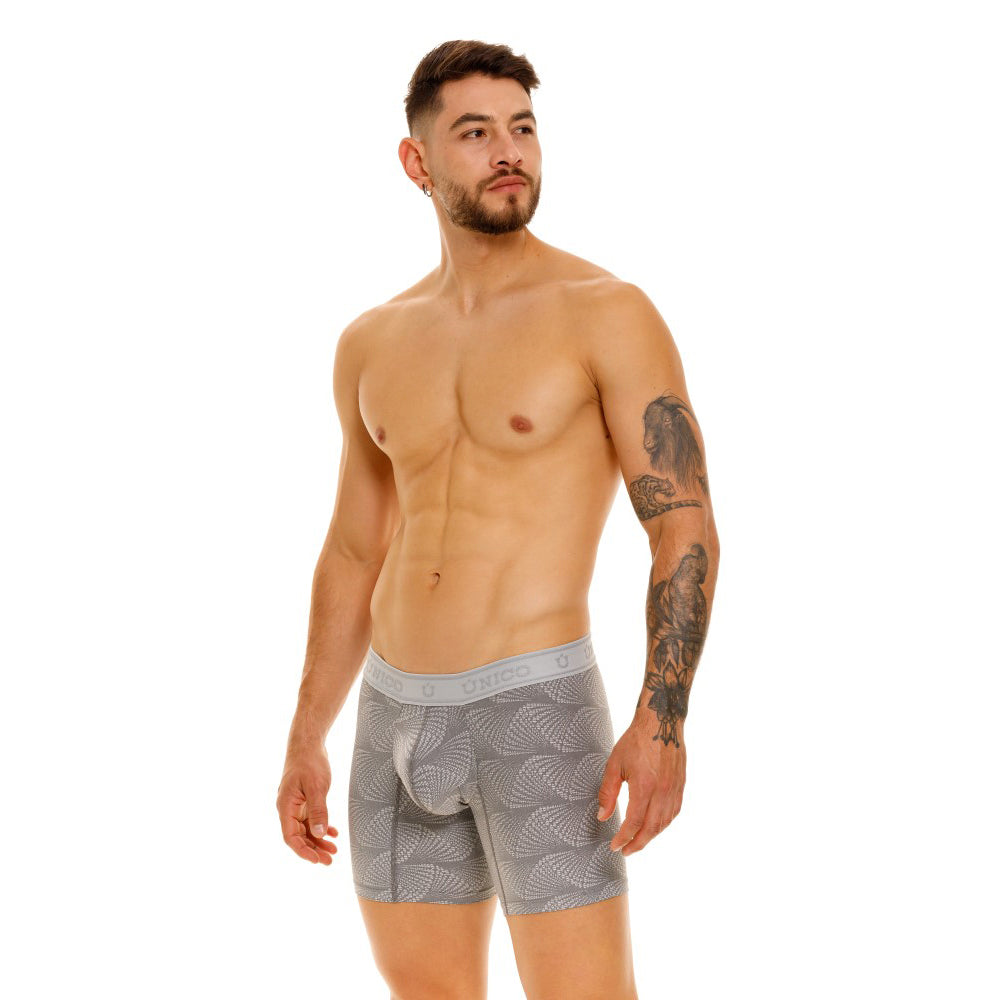 Boxer Unico Niebla Medio Microfibra Jacquard
