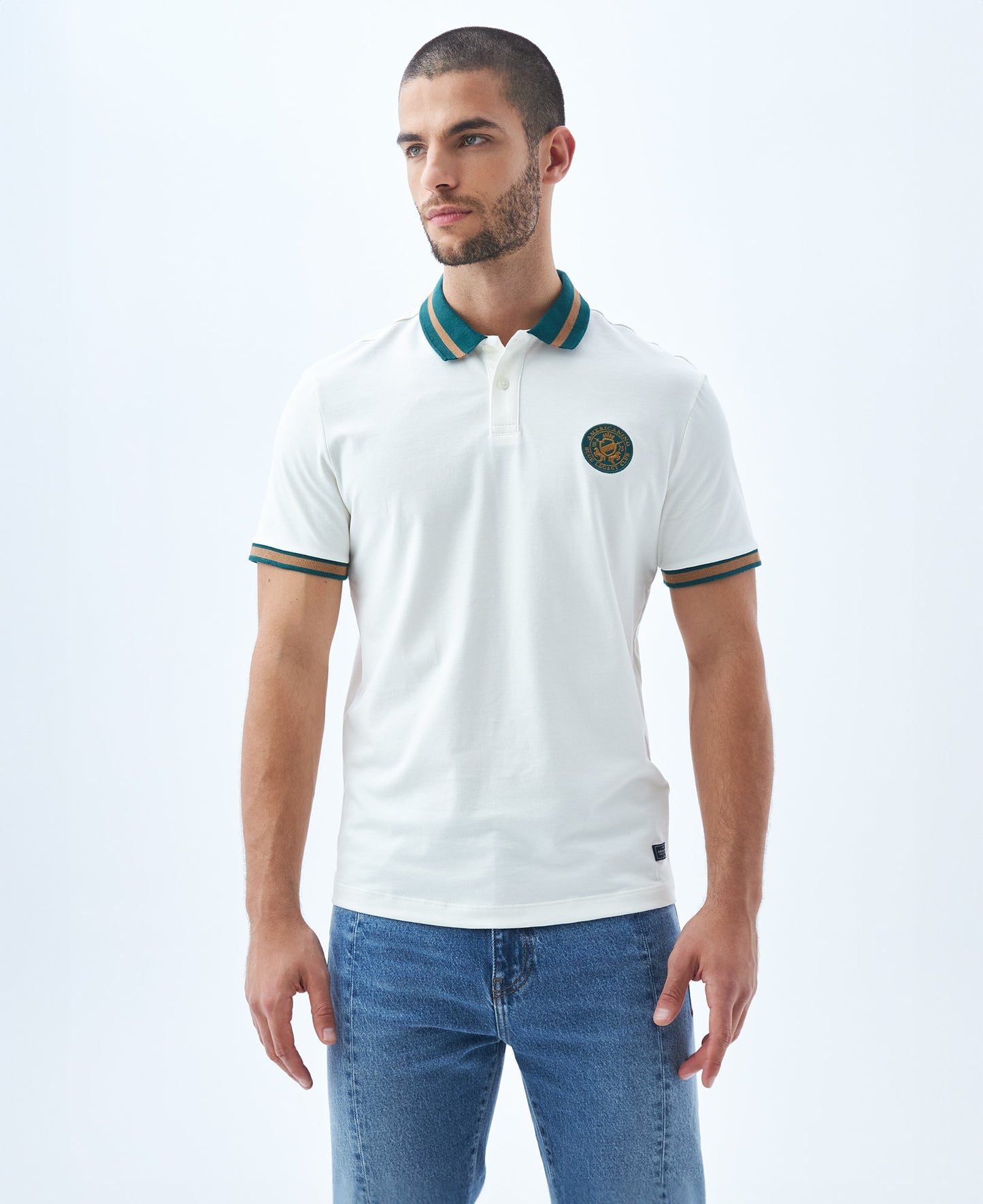 Camiseta Polo Americanino 809E011 Classic Fit Crudo