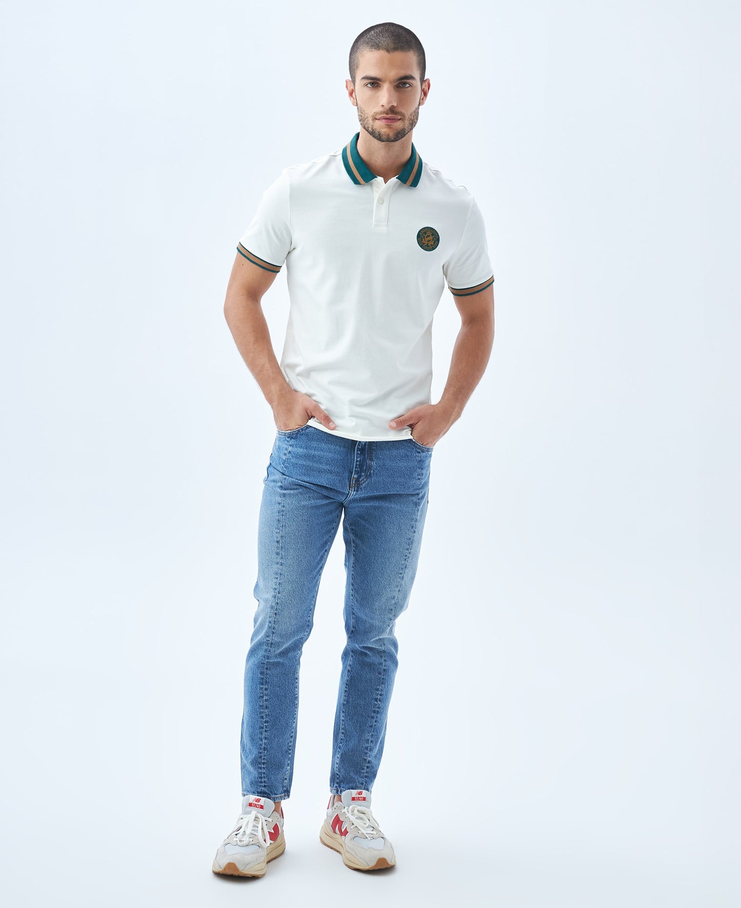 Camiseta Polo Americanino 809E011 Classic Fit Crudo
