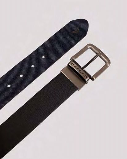Cinturon Hombre Oxford 050343 Doblefaz Negro-Azul Oscuro