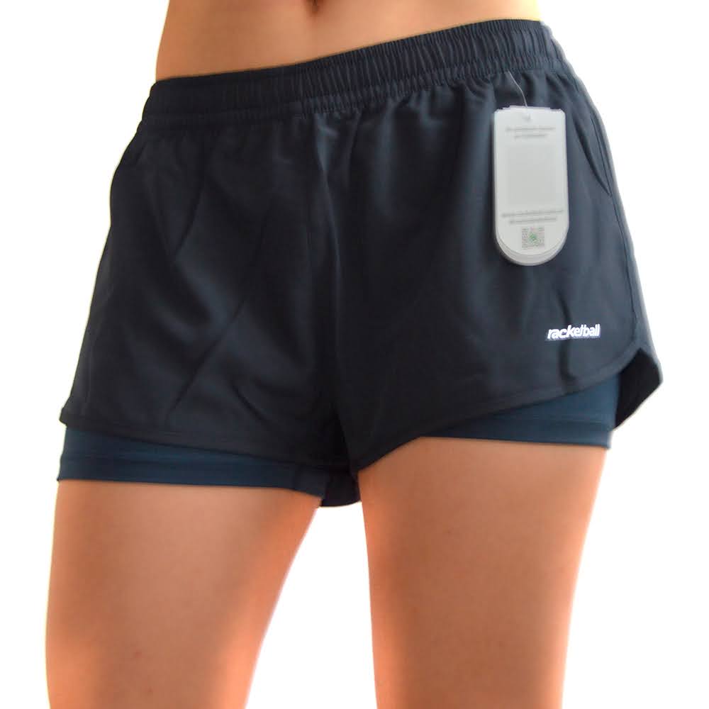 Racketball Pantaloneta Running Con Fit Interior Mujer 42347 Gris Oscuro