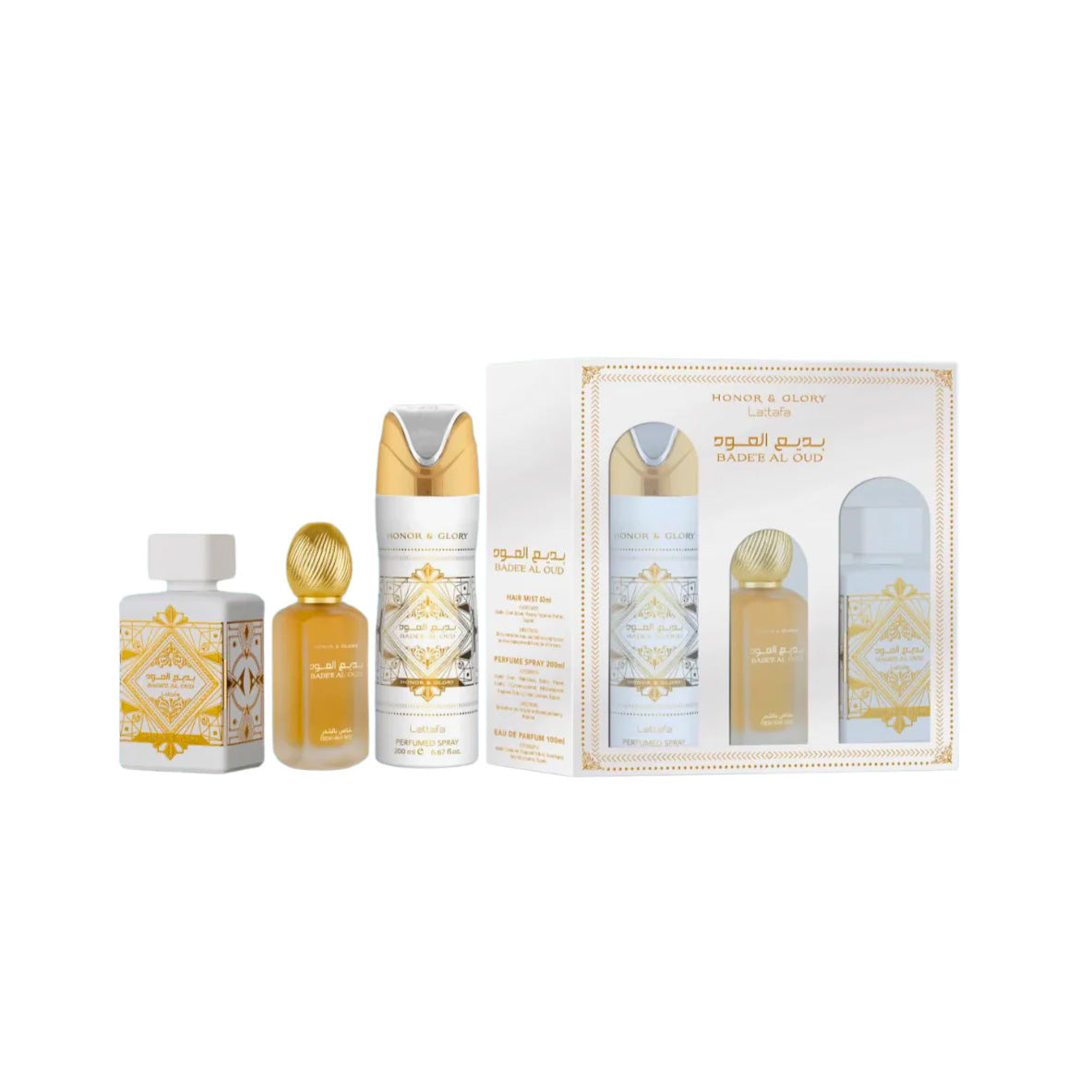 Perfume Lattafa Badee Al Oud Honor & Glory Set (EDP100ml+Hairmist50ml+Perfumedspray200ml