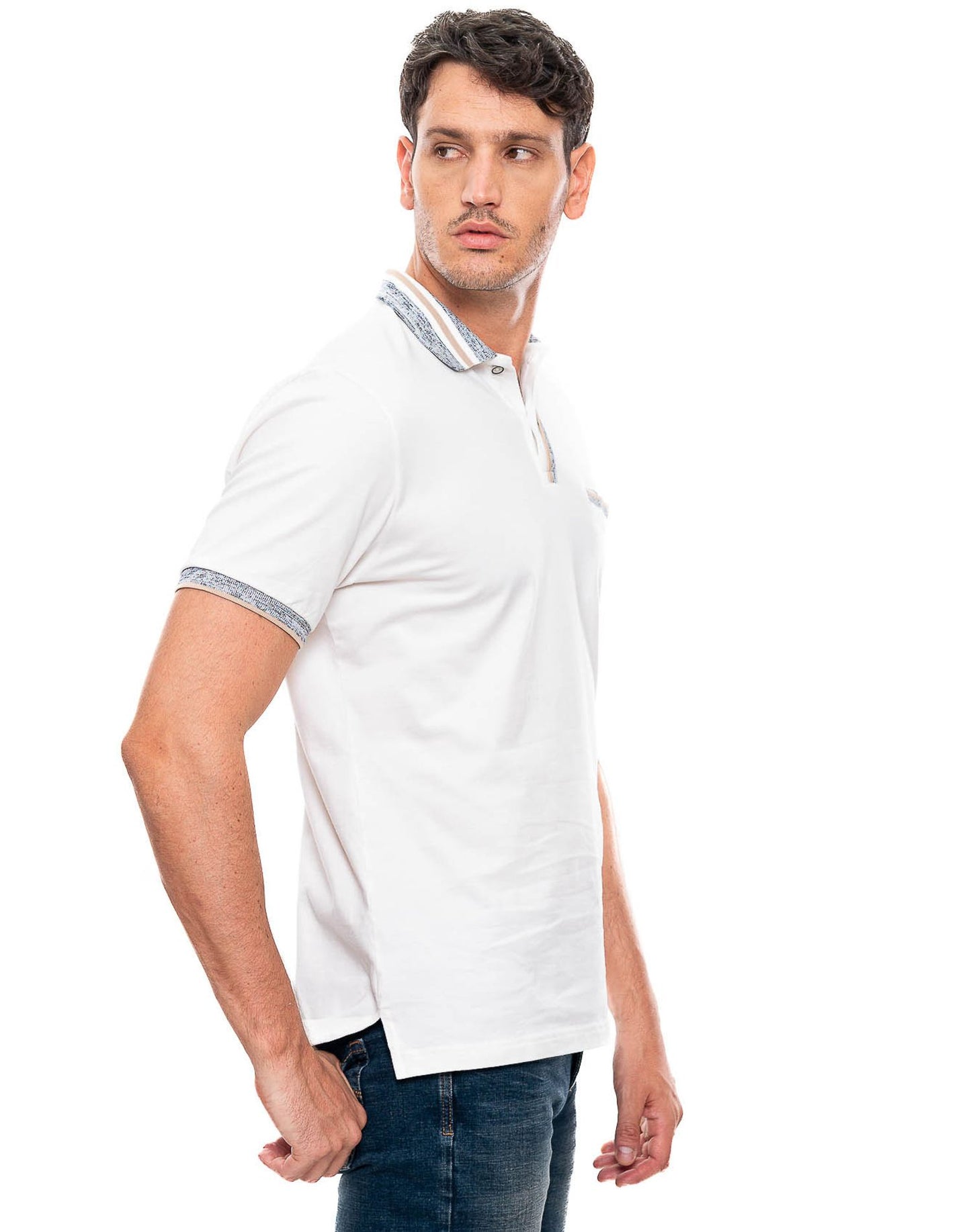 Camiseta Polo Color Blue 312901 Regular Fit Crudo
