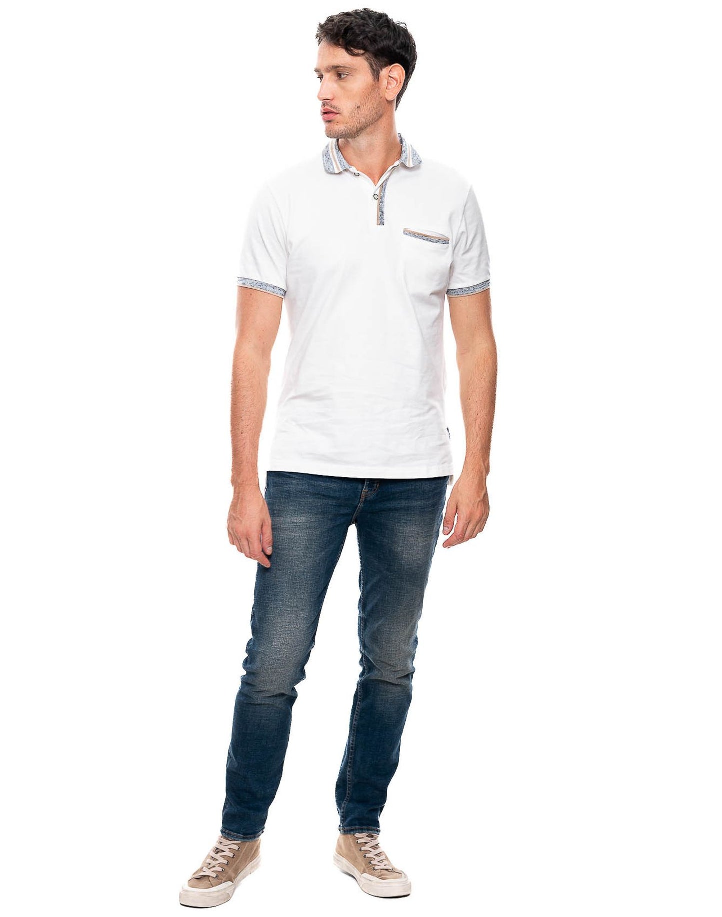 Camiseta Polo Color Blue 312901 Regular Fit Crudo