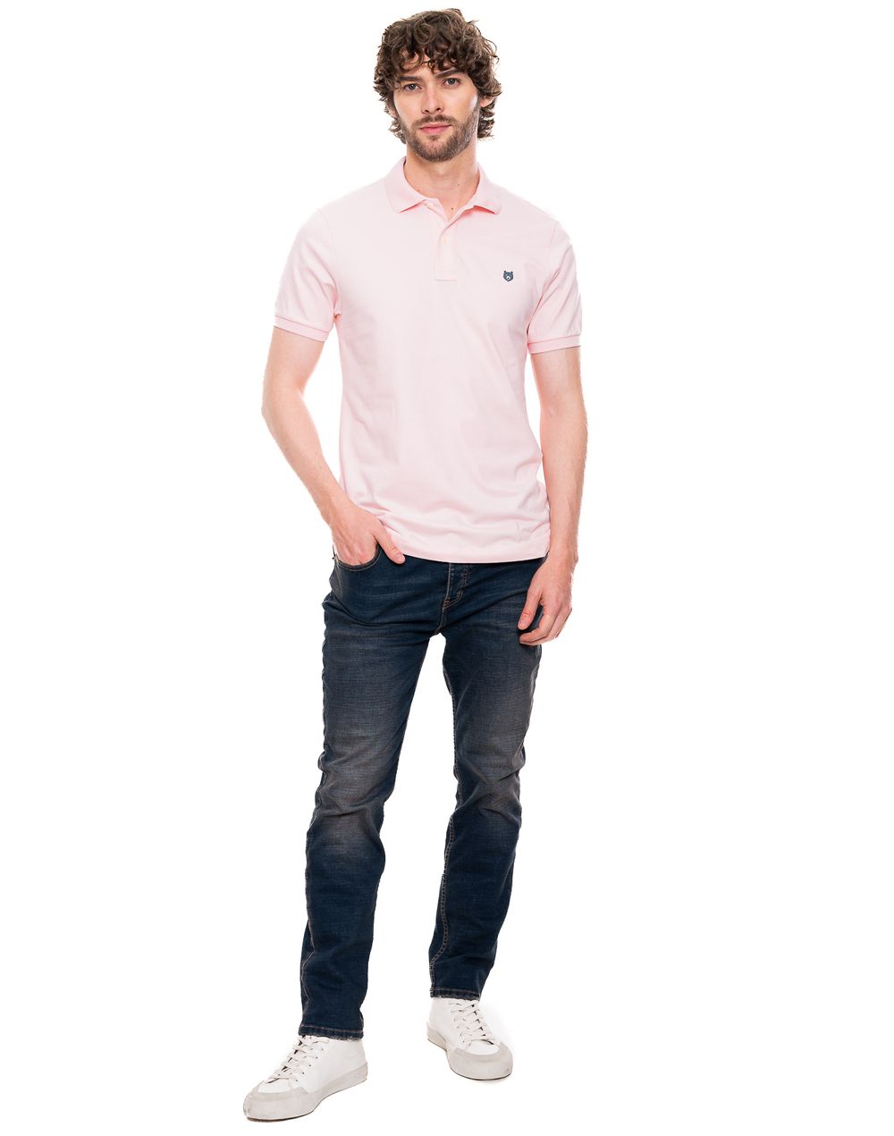 Camiseta Polo Color Blue 342903 Slim Rosa