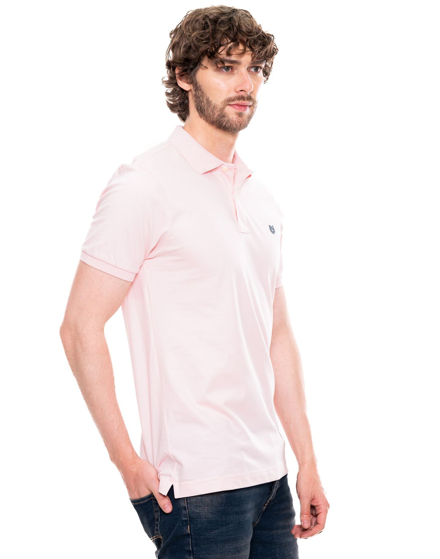 Camiseta Polo Color Blue 342903 Slim Rosa