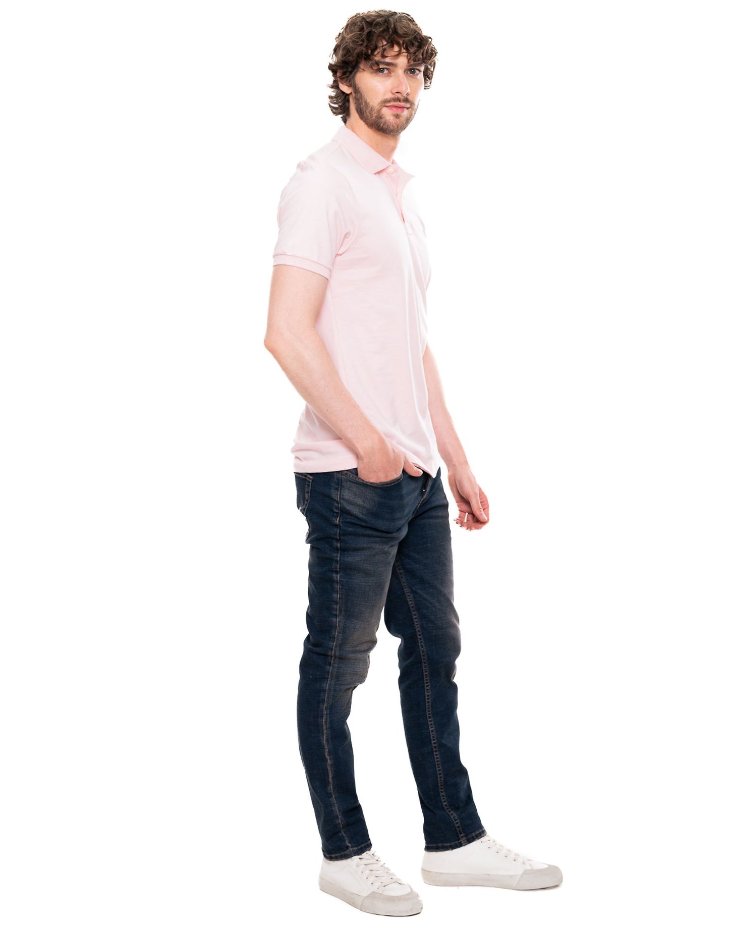 Camiseta Polo Color Blue 342903 Slim Rosa