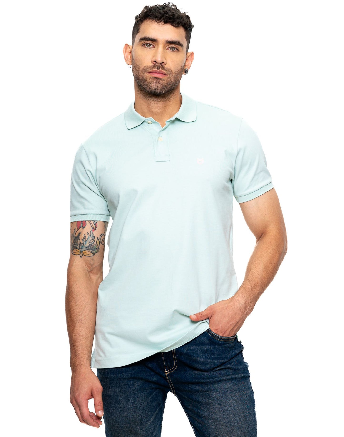 Camiseta Polo Color Blue 342903 Slim Verde Claro