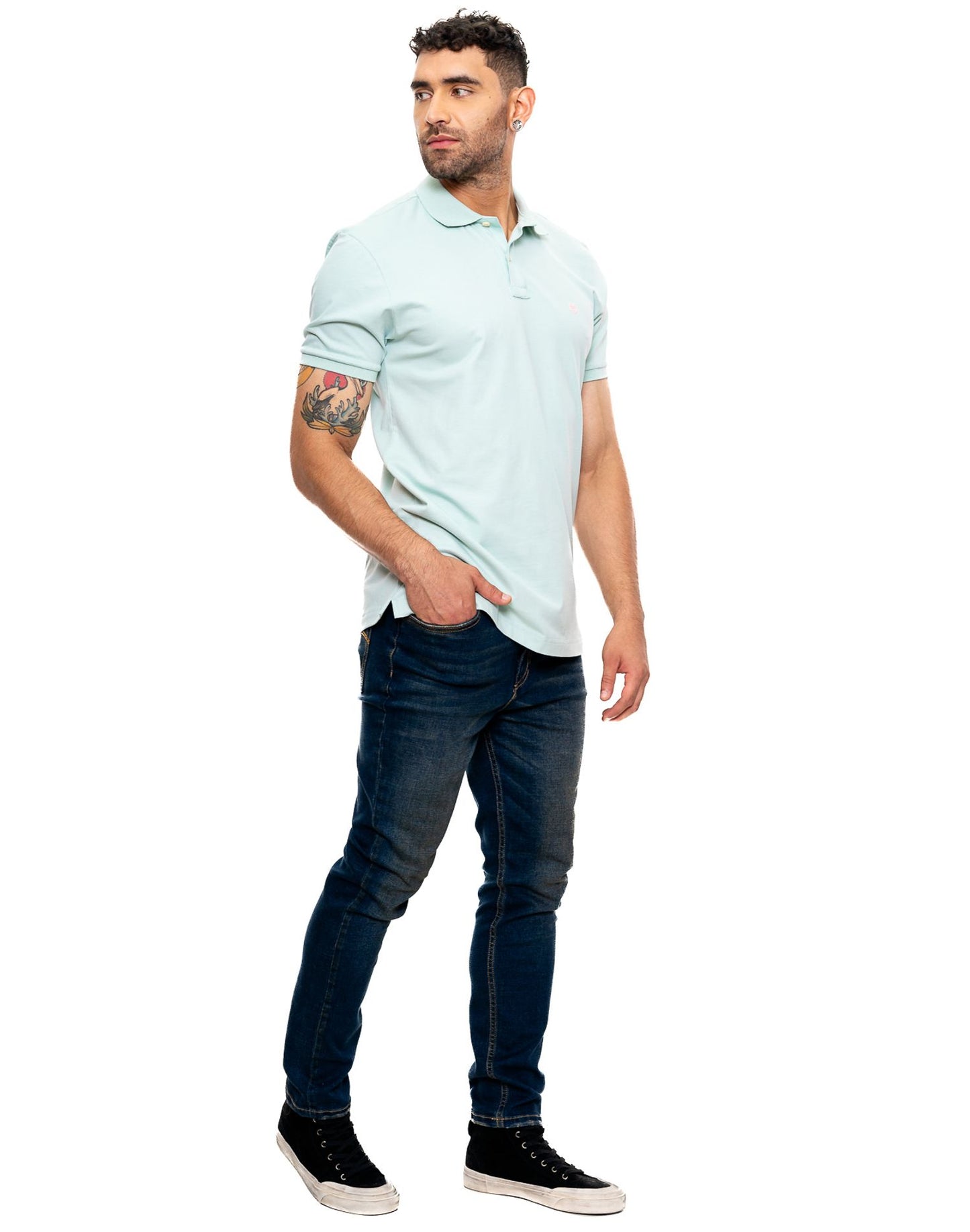 Camiseta Polo Color Blue 342903 Slim Verde Claro