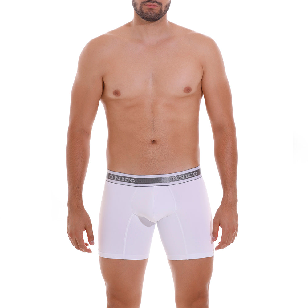 Boxer Unico Clasico Lustre M22 Medio Microfibra Blanco