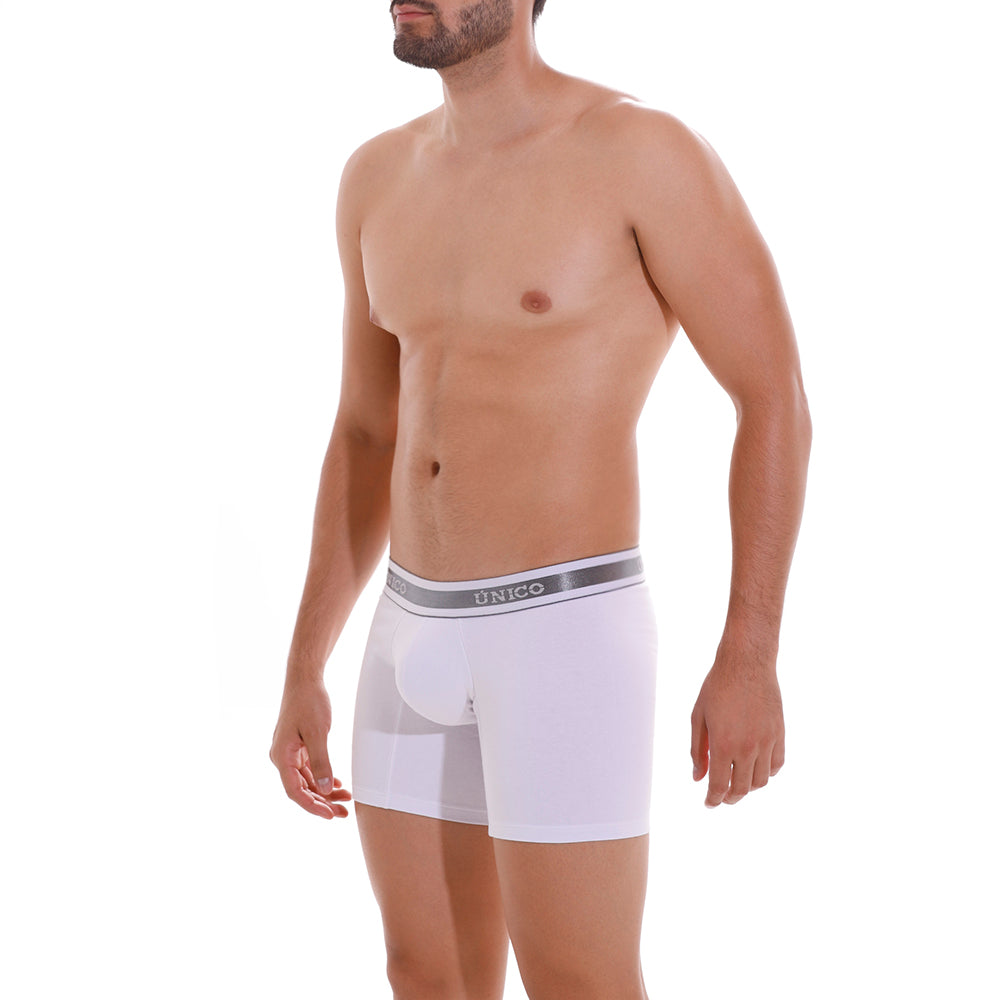 Boxer Unico Clasico Lustre M22 Medio Microfibra Blanco